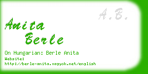 anita berle business card